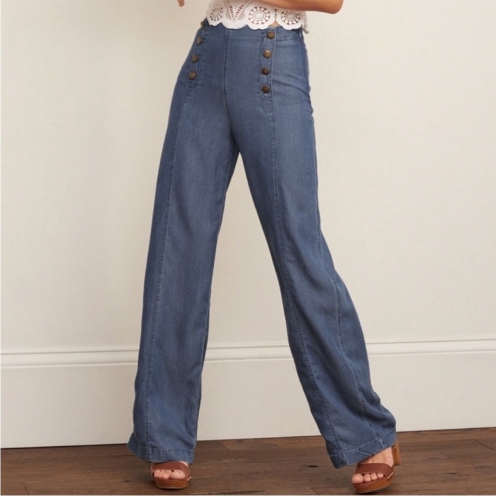 *SOLD* Abercrombie and Fitch Wide Leg Sailor Style Pants - Picture 1 of 14